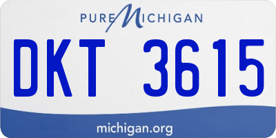 MI license plate DKT3615