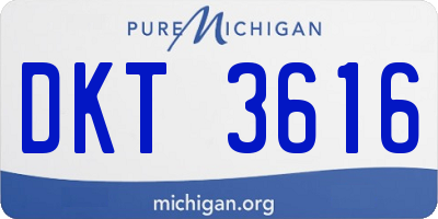 MI license plate DKT3616