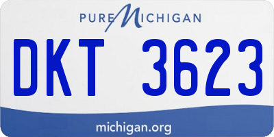 MI license plate DKT3623