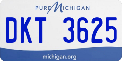 MI license plate DKT3625