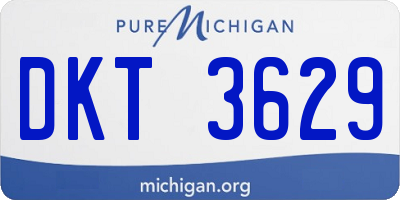 MI license plate DKT3629