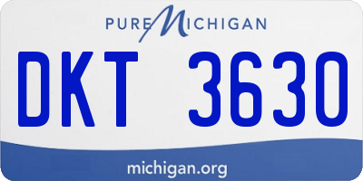 MI license plate DKT3630
