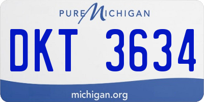 MI license plate DKT3634