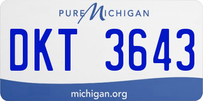 MI license plate DKT3643