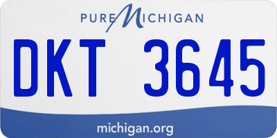 MI license plate DKT3645