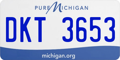 MI license plate DKT3653