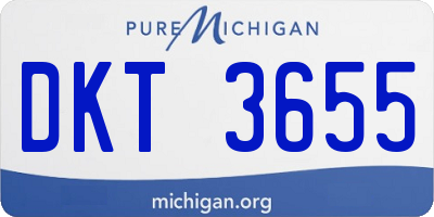 MI license plate DKT3655