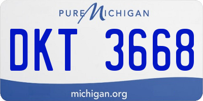 MI license plate DKT3668