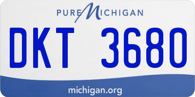 MI license plate DKT3680