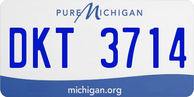 MI license plate DKT3714