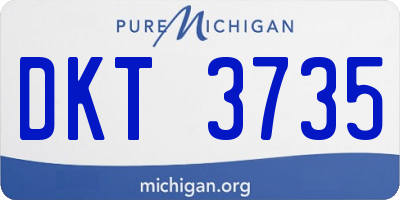 MI license plate DKT3735