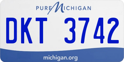 MI license plate DKT3742