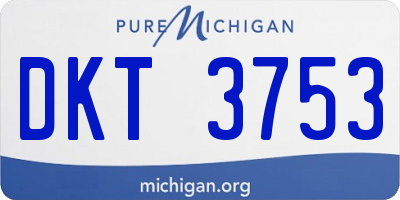 MI license plate DKT3753