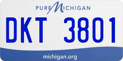 MI license plate DKT3801