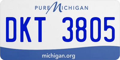 MI license plate DKT3805