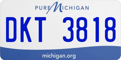 MI license plate DKT3818