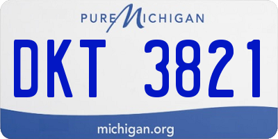 MI license plate DKT3821