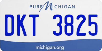 MI license plate DKT3825