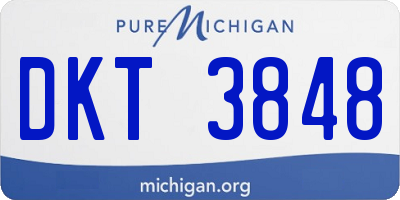 MI license plate DKT3848