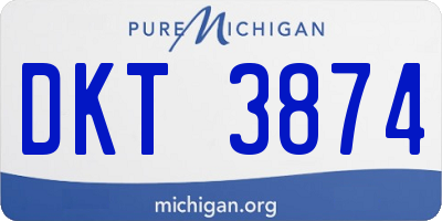 MI license plate DKT3874