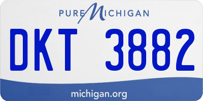 MI license plate DKT3882