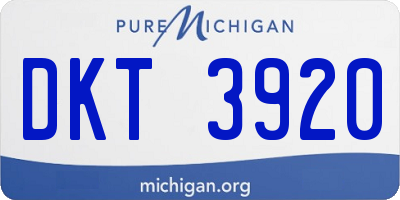 MI license plate DKT3920