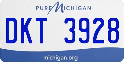 MI license plate DKT3928