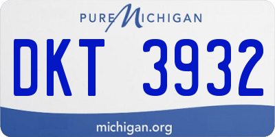 MI license plate DKT3932