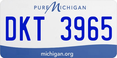 MI license plate DKT3965
