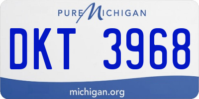 MI license plate DKT3968