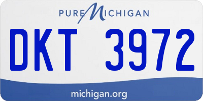 MI license plate DKT3972