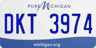MI license plate DKT3974