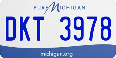 MI license plate DKT3978