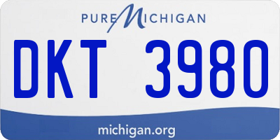 MI license plate DKT3980