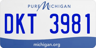 MI license plate DKT3981