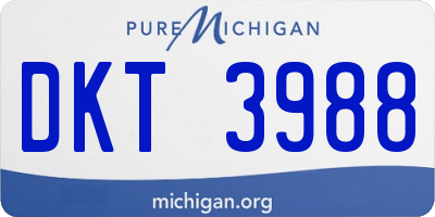 MI license plate DKT3988