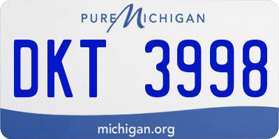 MI license plate DKT3998