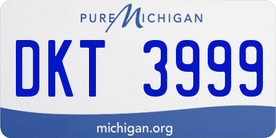 MI license plate DKT3999
