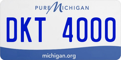 MI license plate DKT4000