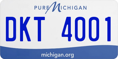 MI license plate DKT4001