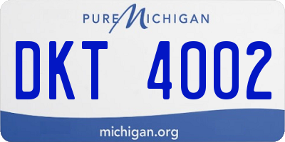 MI license plate DKT4002