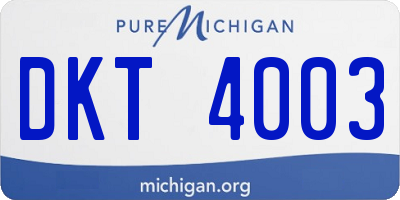 MI license plate DKT4003