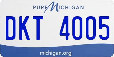 MI license plate DKT4005