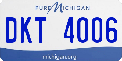 MI license plate DKT4006