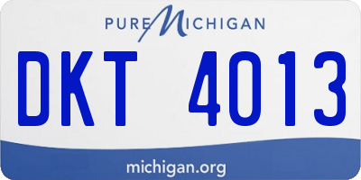 MI license plate DKT4013