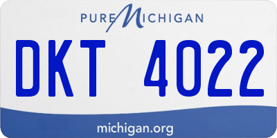 MI license plate DKT4022