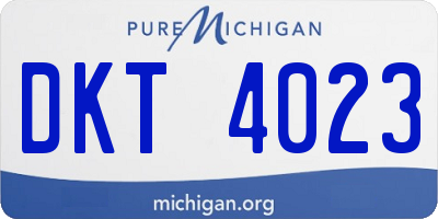 MI license plate DKT4023