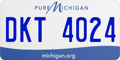MI license plate DKT4024