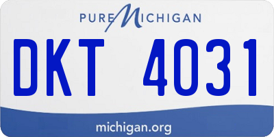 MI license plate DKT4031