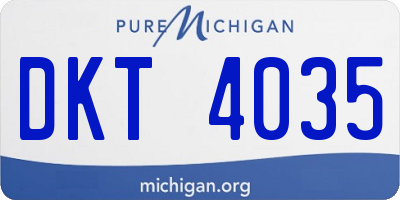 MI license plate DKT4035